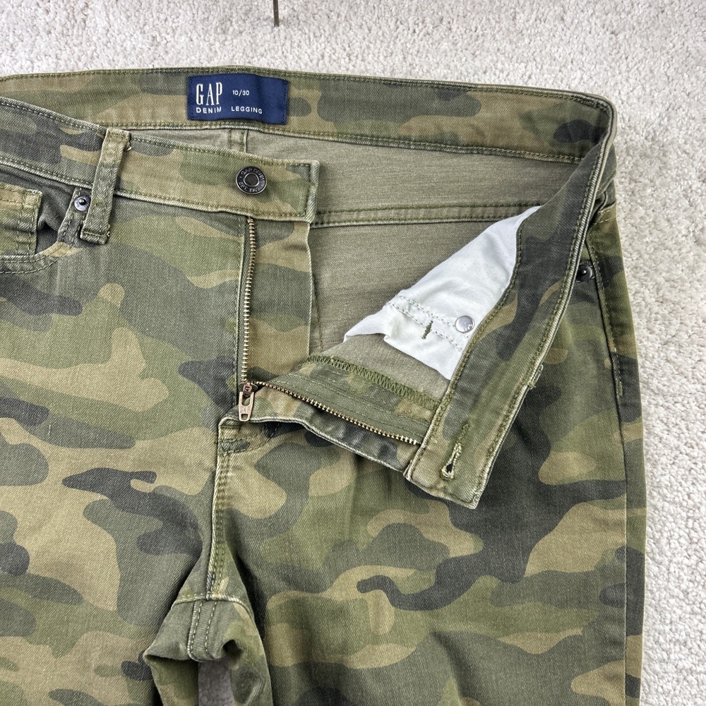 Gap High-Rise Skinny Legging Ankle Women's 30/10 (32x26) Army Camo Stretch - Picture 8 of 13